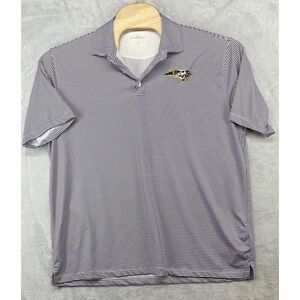 Vansport East Carolina Pirates ECU Polo Golf Performance Purple Striped Men's M